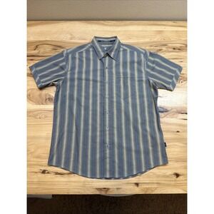 Kuhl Men's Suncel Gray Striped Western Aztec Short Sleeve Shirt Size Large